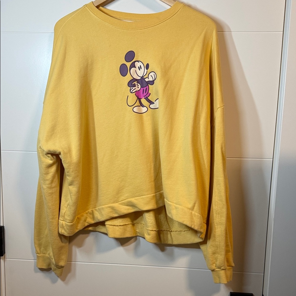 Disney Yellow Sweatshirt with Mickey Mouse